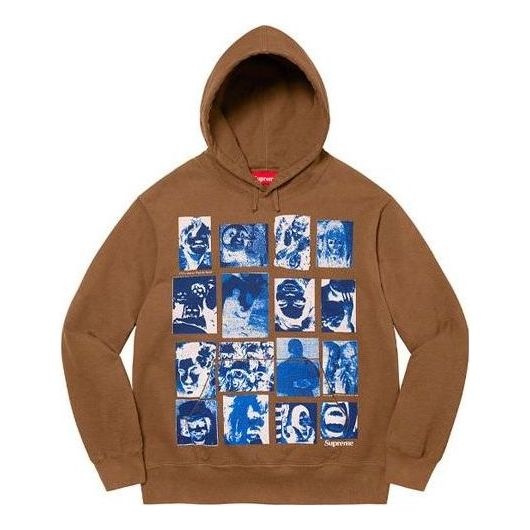 Supreme Collage Grid Hooded Sweatshirt 'Brown Blue' SUP-FW21-232 - 1