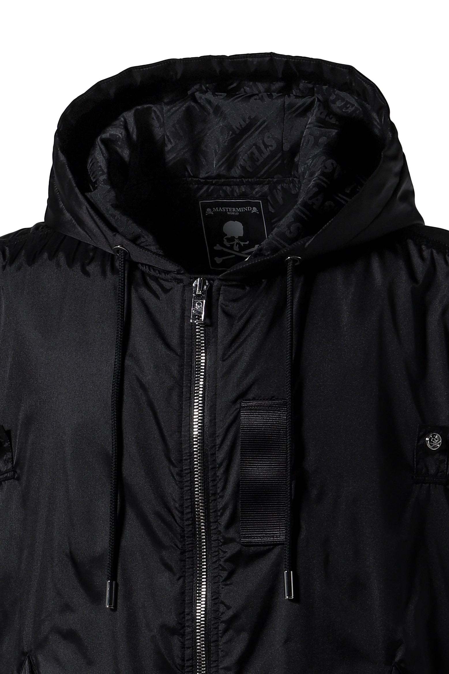 HOODED NYLON VEST / BLK - 3