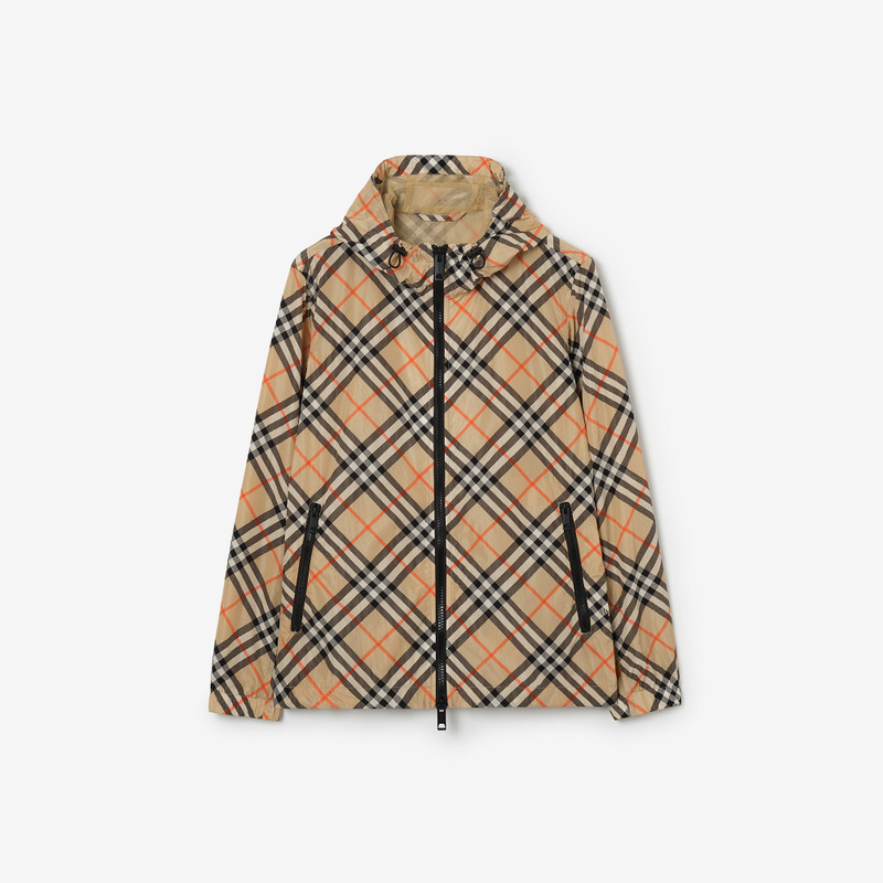 Check Nylon Hooded Jacket 1