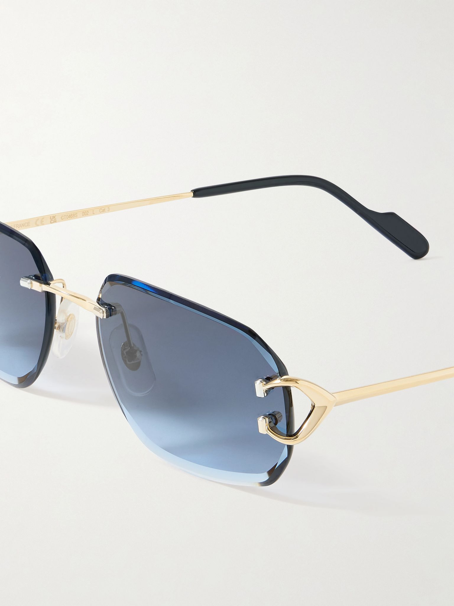 Signature C Rimless Rectangular-Frame Gold-Tone Sunglasses Gold - 3