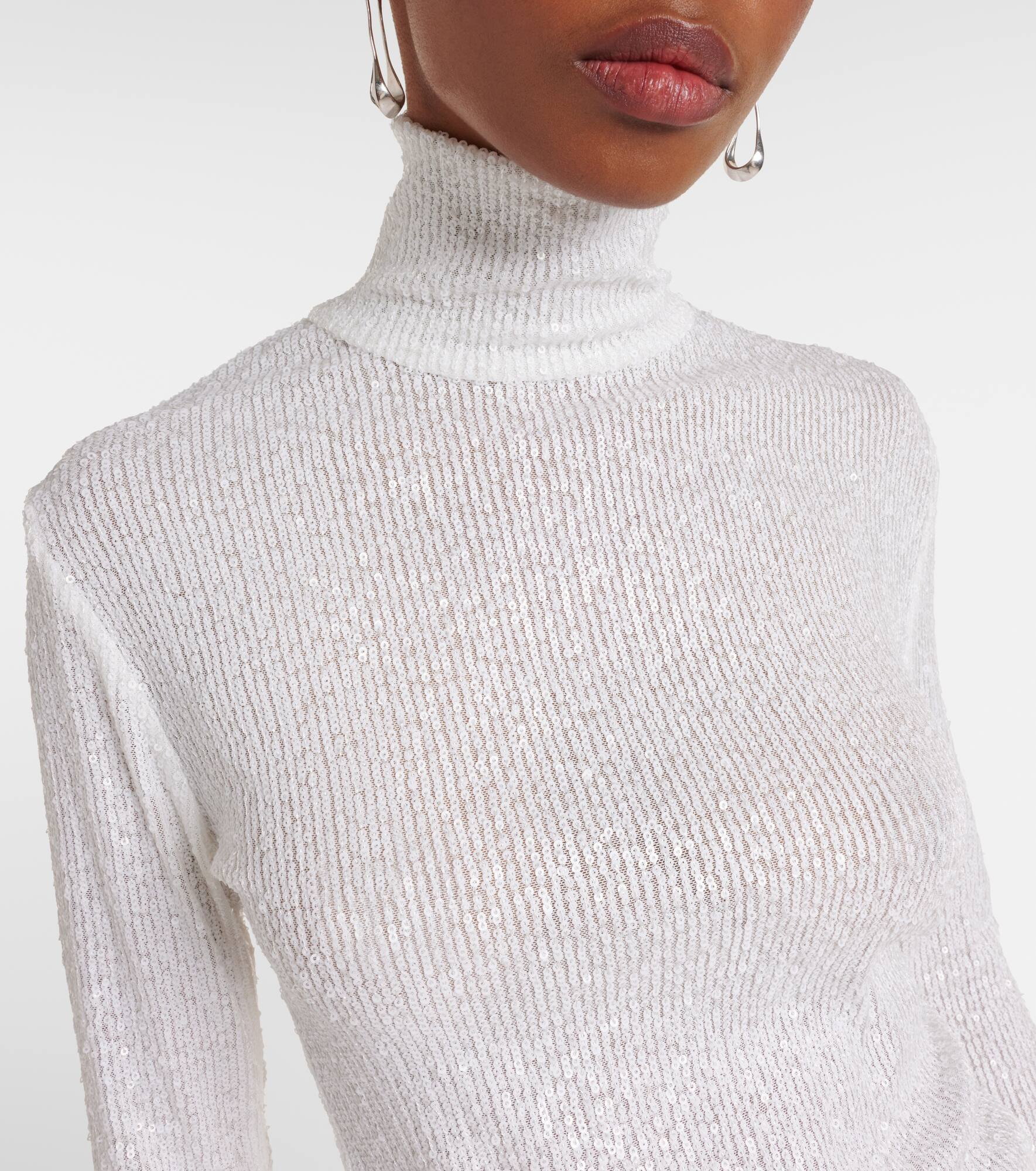 Sequined turtleneck sweater - 4