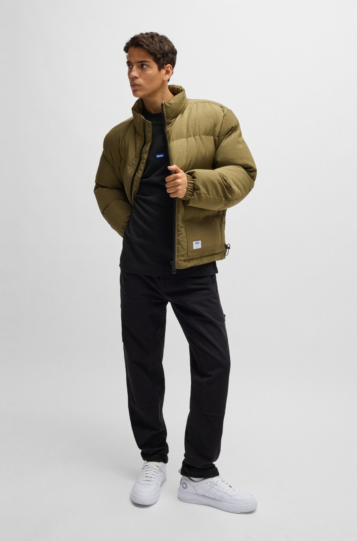 COTTON-TERRY SWEATSHIRT WITH BLUE LOGO LABEL - 4