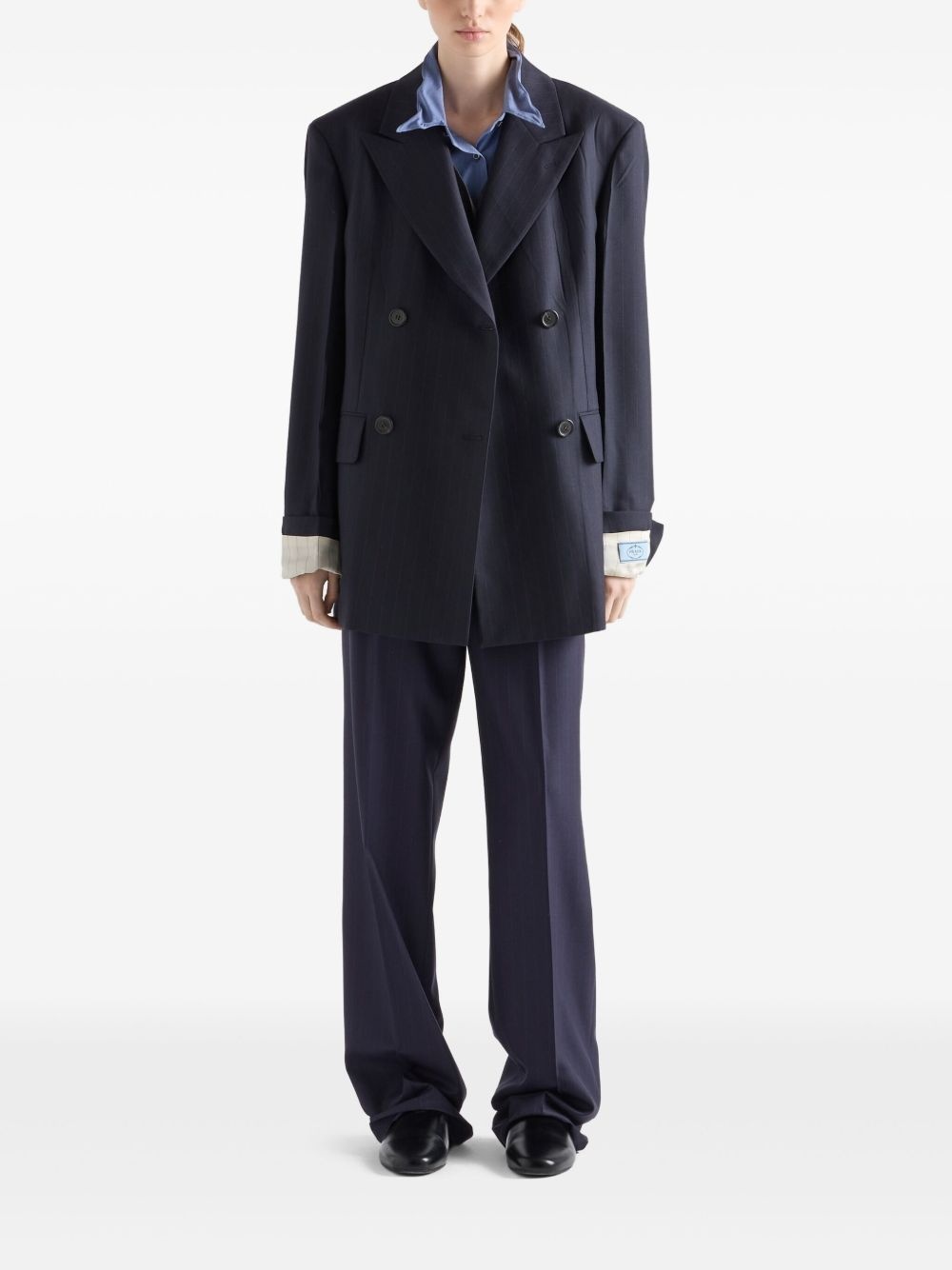 wool pinstripe pants - 2