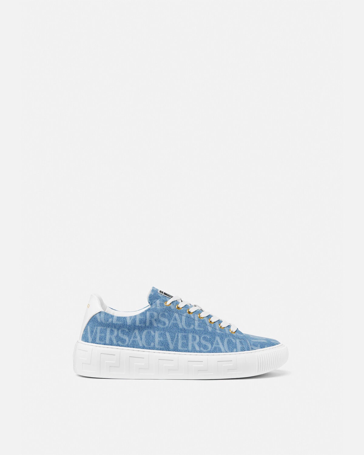 Versace Allover Denim Greca Sneakers - 1