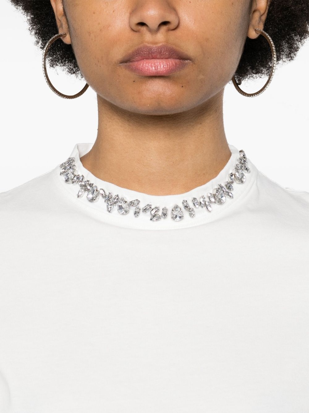 rhinestone-embellished cotton T-shirt - 5