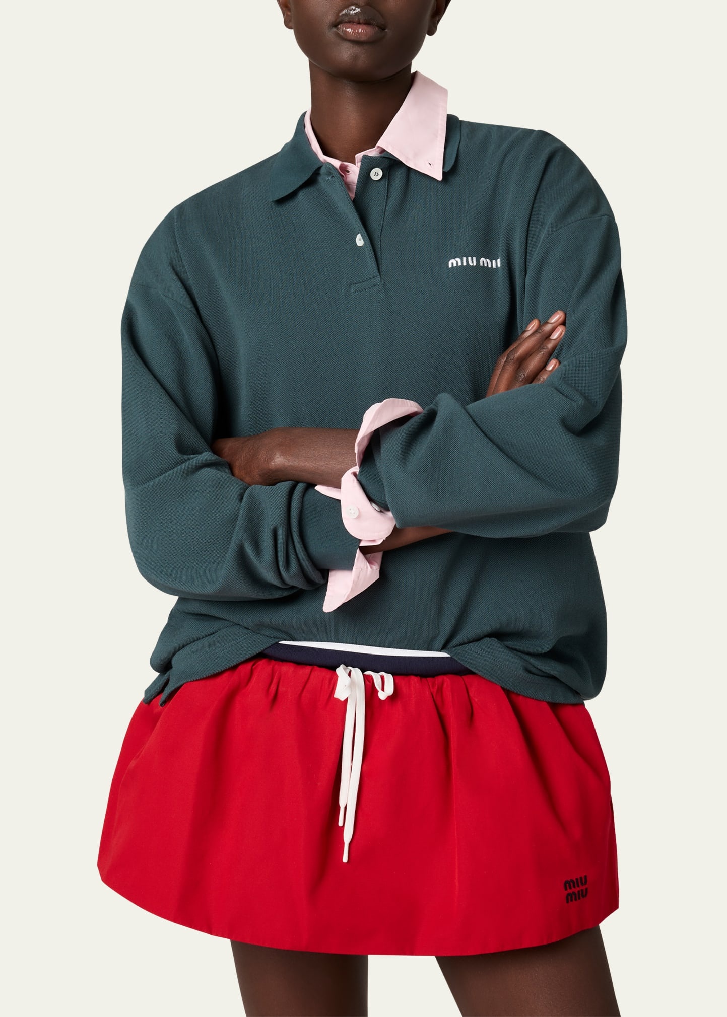 Oversized Pique Polo Shirt - 4