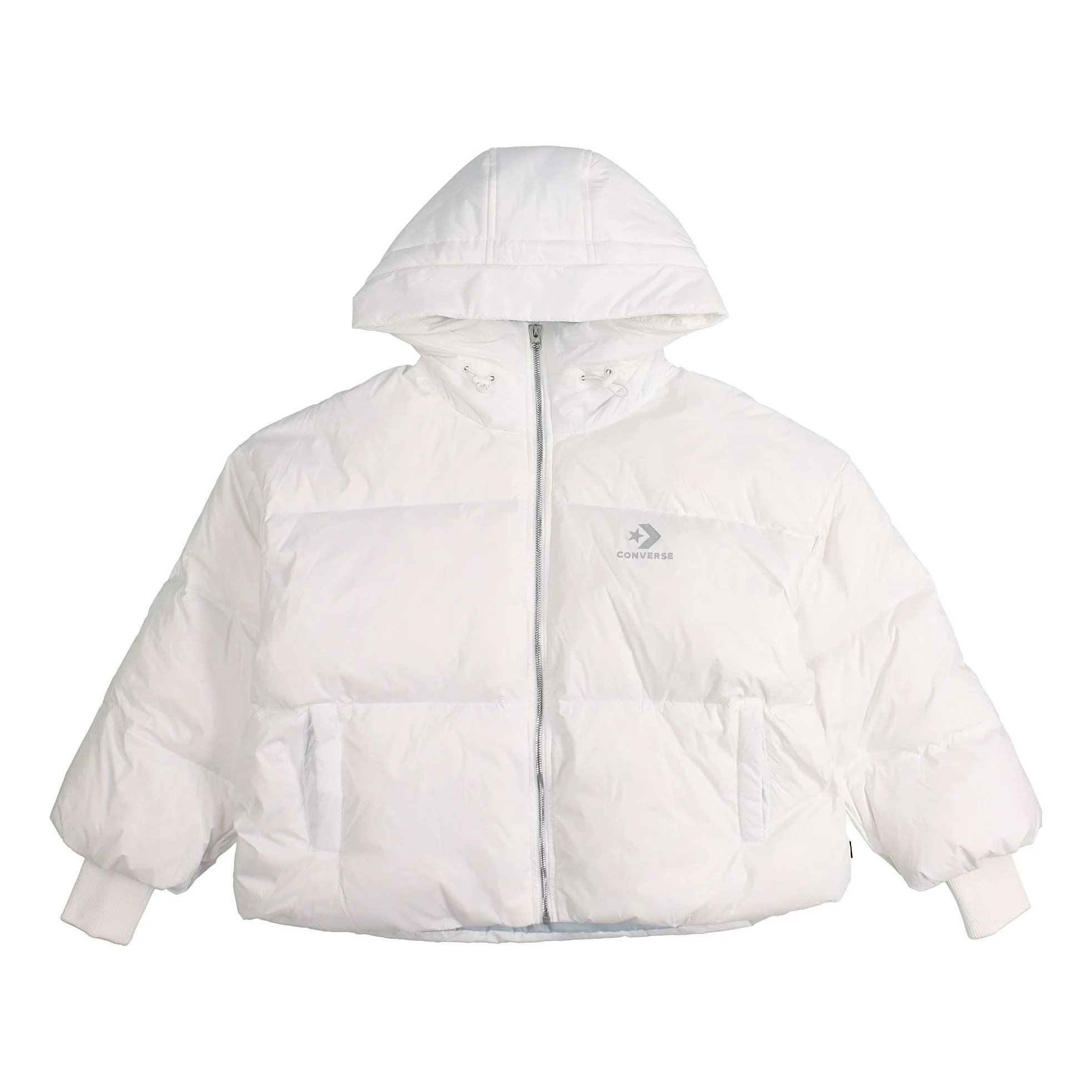 (WMNS) Converse Short Down Fill Puffer Hooded Jacket 'White' 10019326-A01 - 1