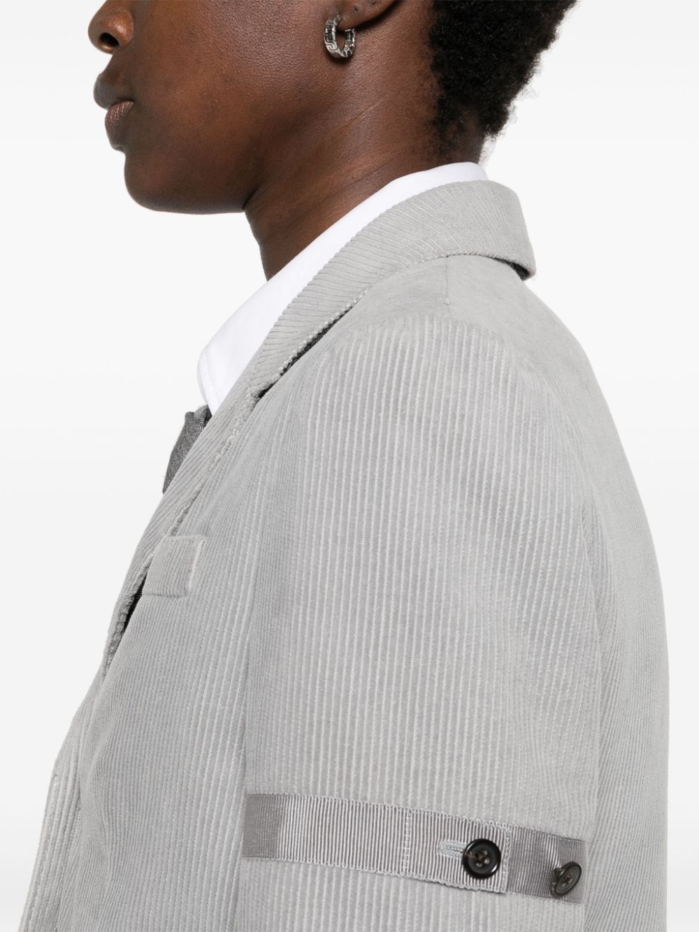 corduroy single-breasted blazer - 5