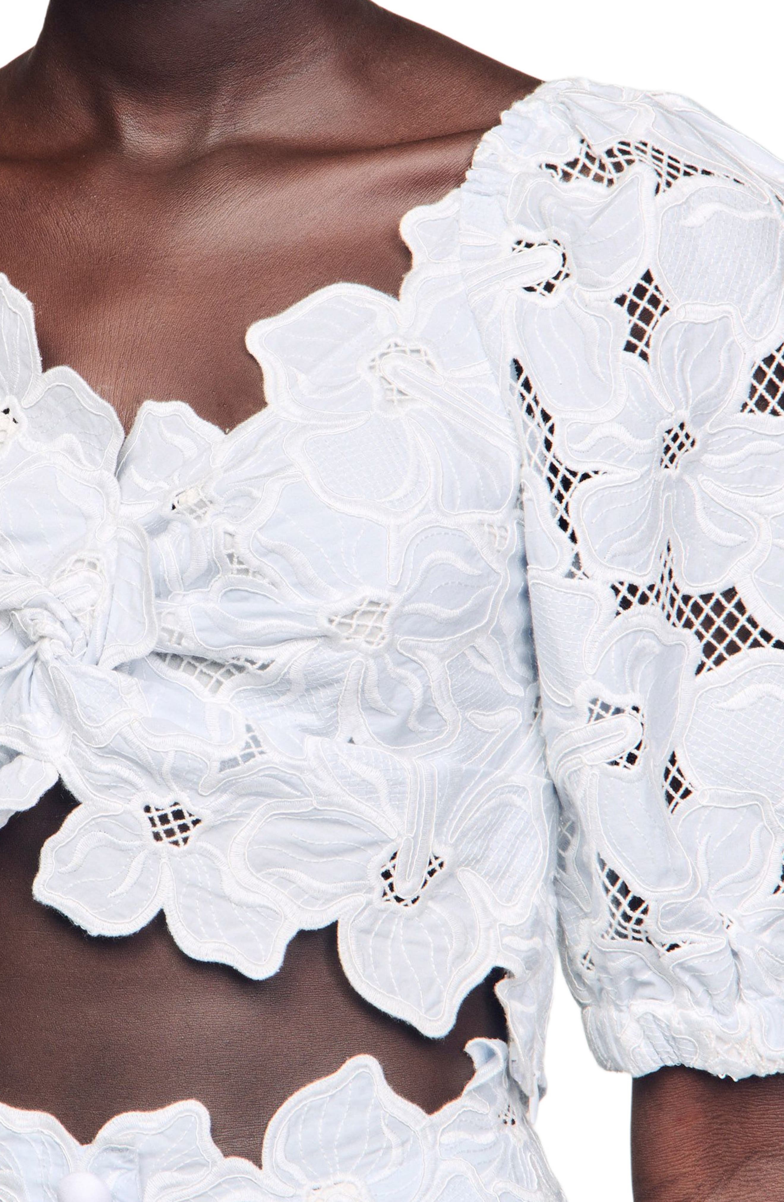 SANDRO Guipure lace top in Sky Blue at Nordstrom - 4