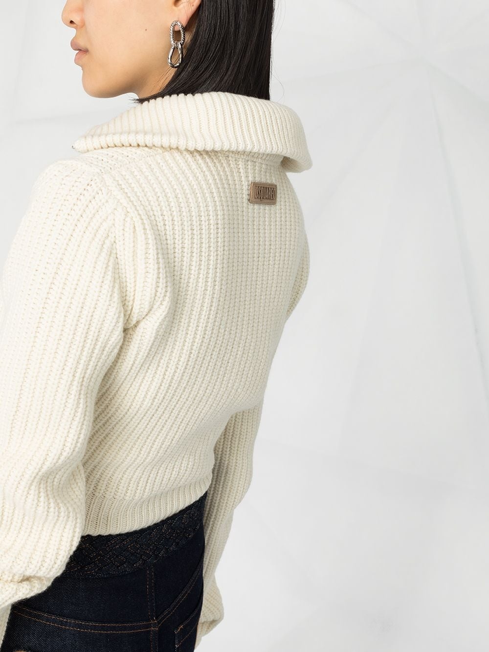 ribbed high neck jumper - 3