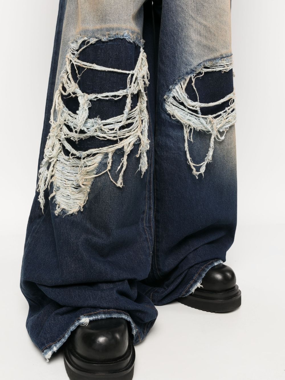 ripped wide-leg jeans - 5