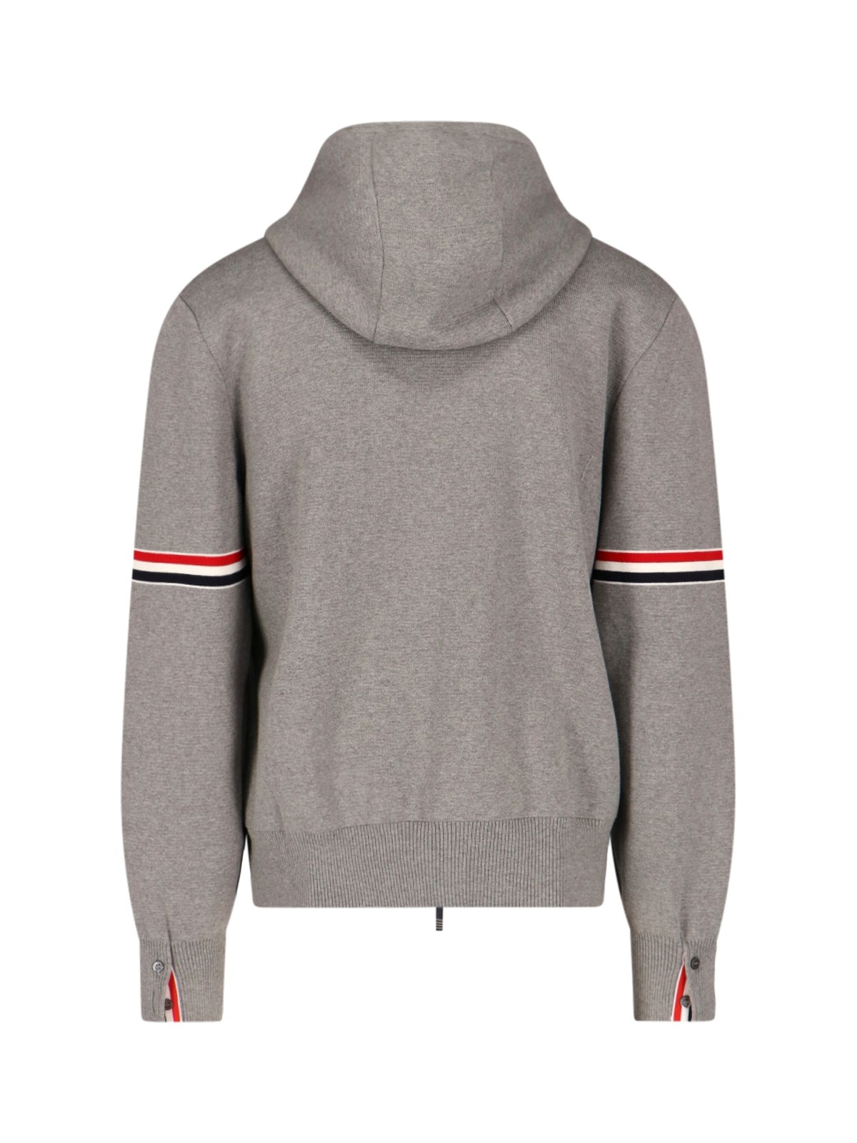 【送料&関税込】Thom Browne Sweatshirt With Tricolor Inlay Thom Browne TRICOLOR DETAIL ZIP HOODIE | sugar | REVERSIBLE