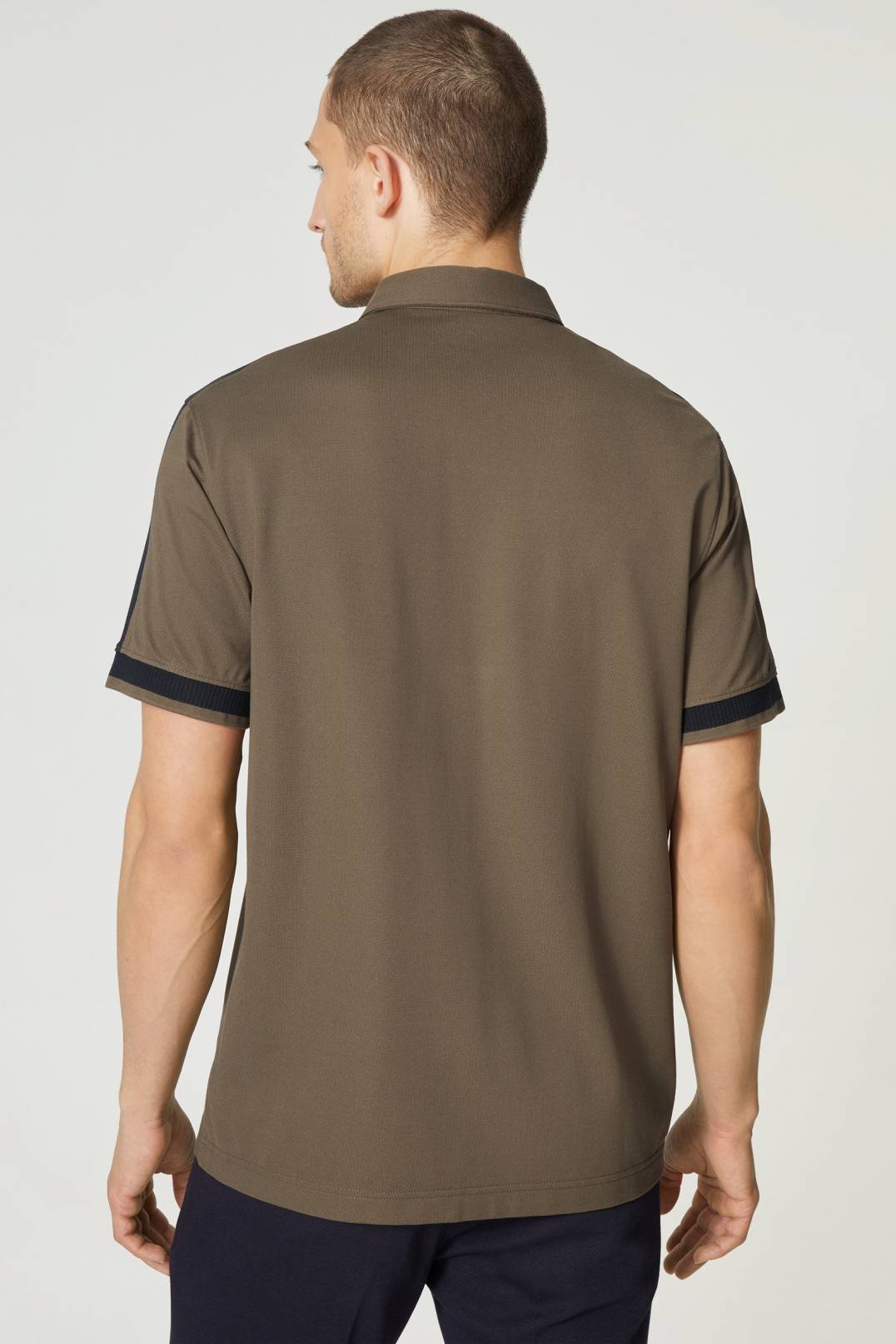 LAGOS POLO SHIRT IN OLIVE GREEN/NAVY BLUE - 3