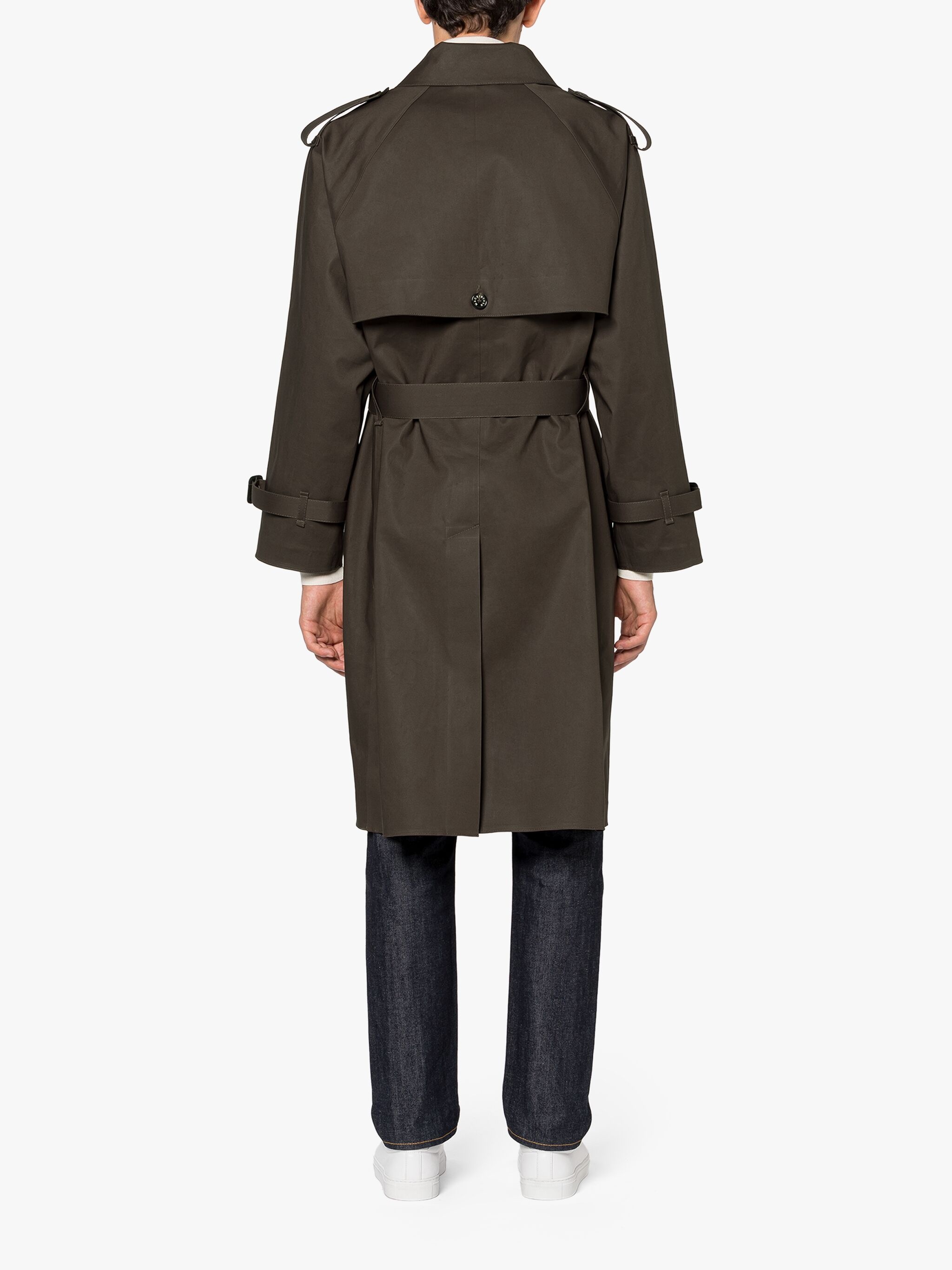 EARLSTON CHOCOLATE BONDED COTTON TRENCH COAT - 4