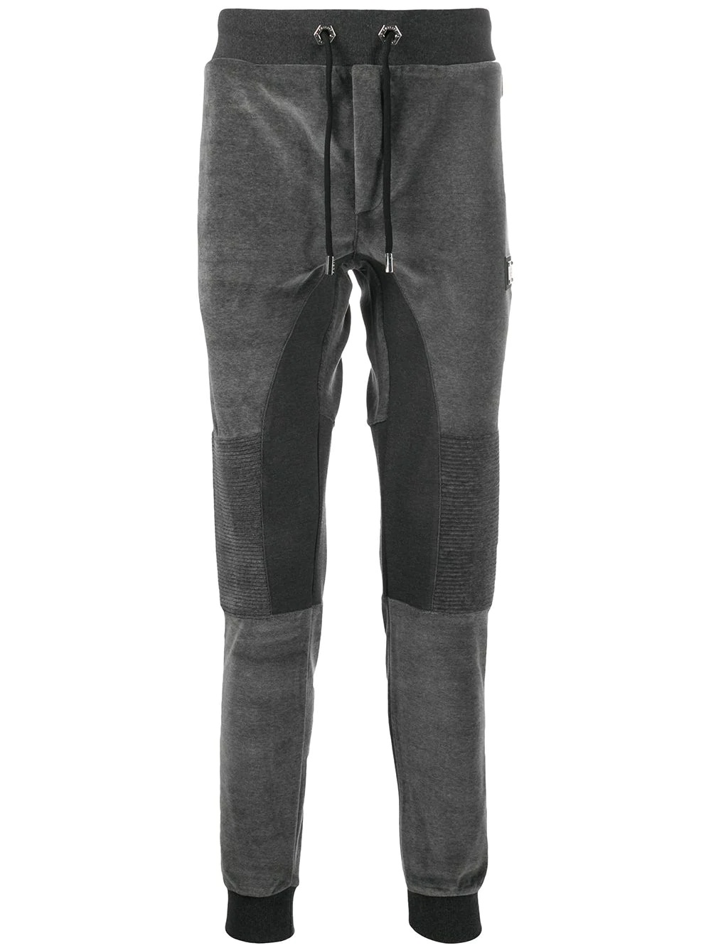 ribbed-panel drawstring track pants  - 1