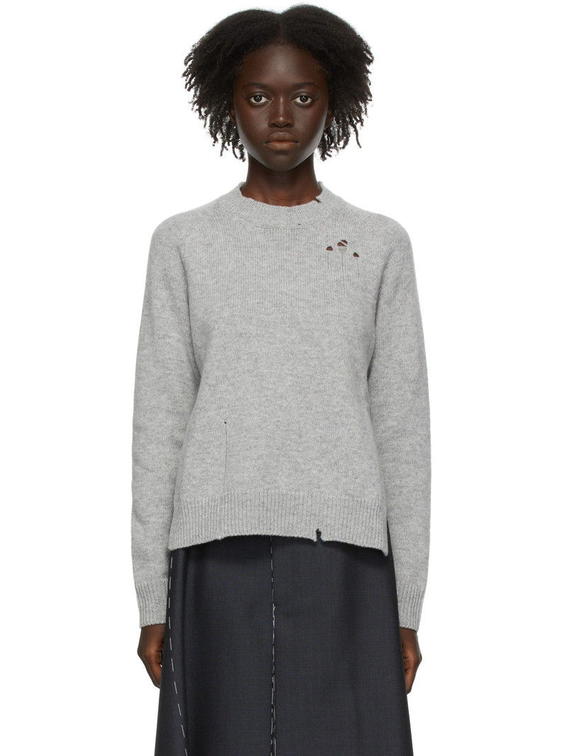 Grey Wool Destroyed Sweater 1