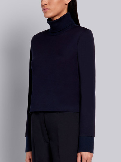 Thom Browne Navy Lightweight Cotton Jersey Long Sleeve Turtleneck outlook