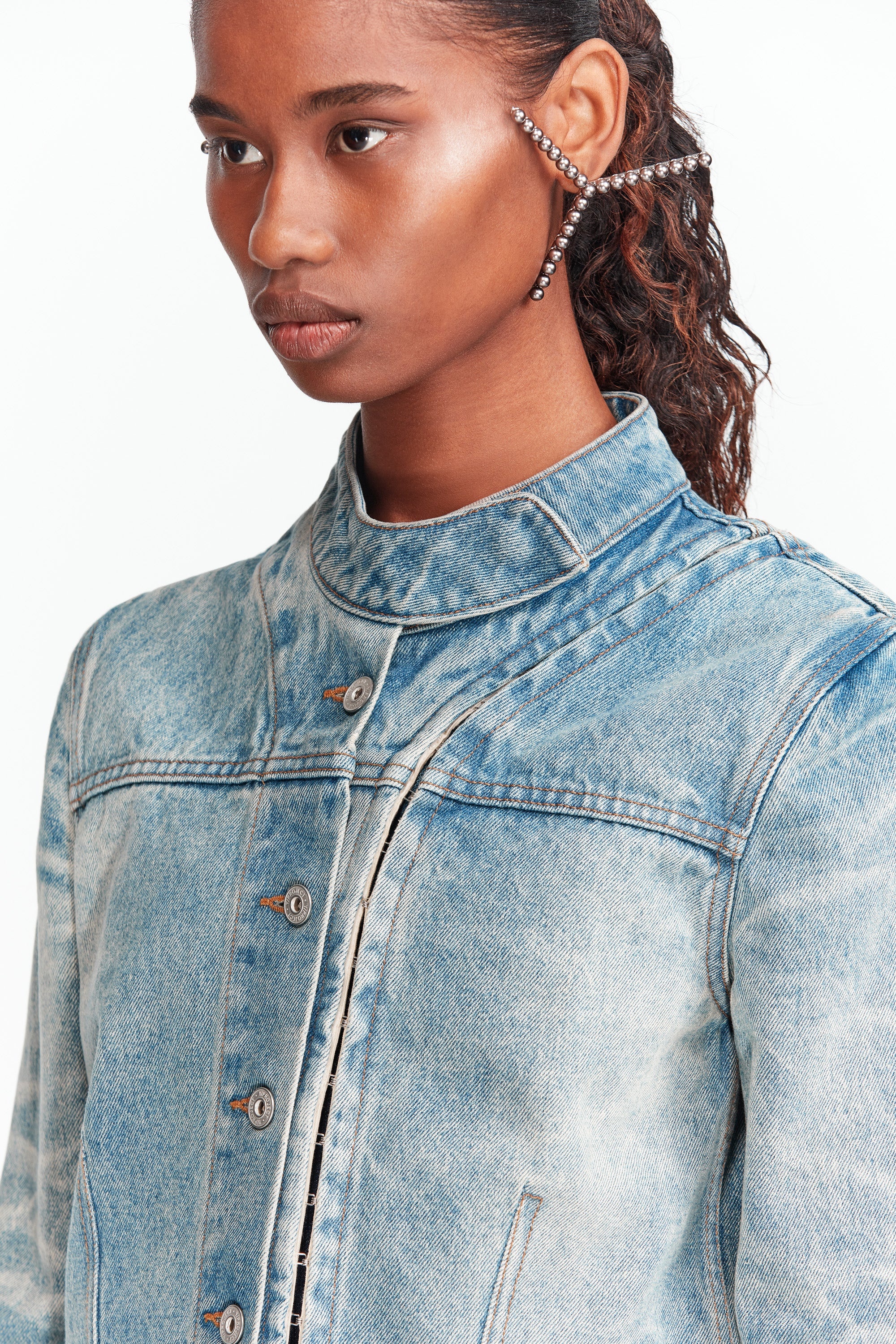 Hook and Eye Denim Moto Jacket - 4