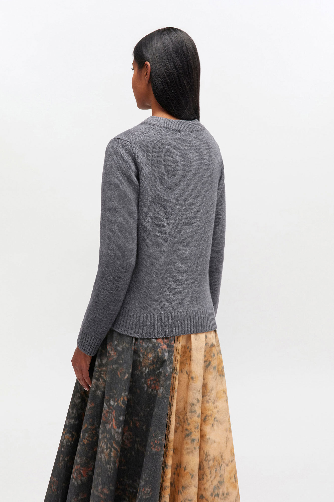 GREY WOOL MIX CARDIGAN - 4