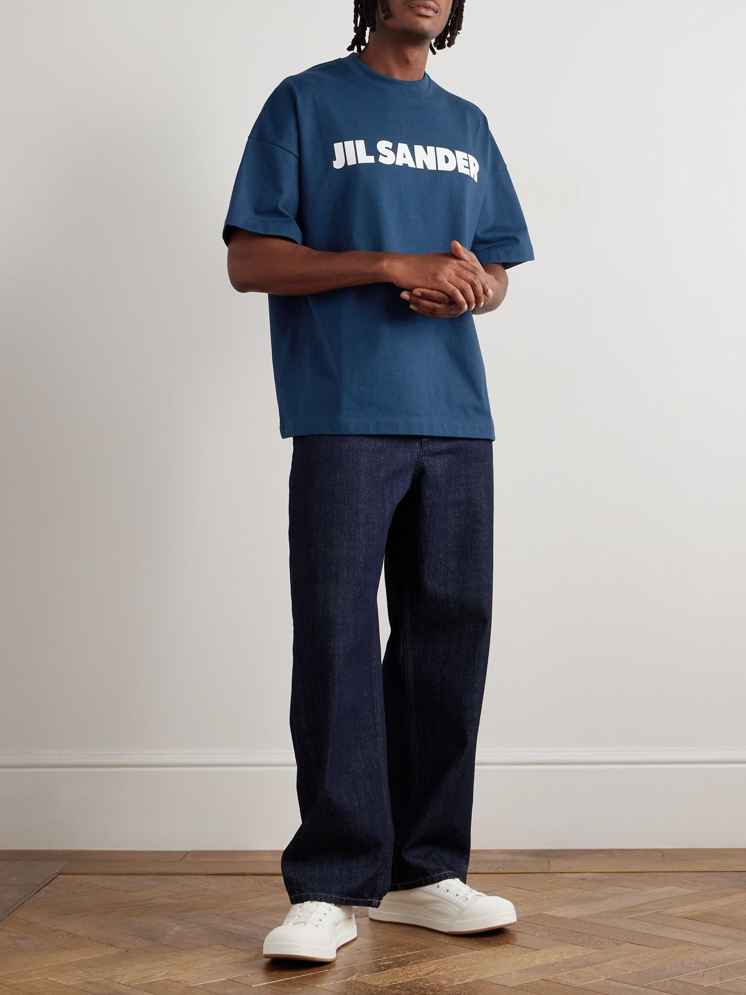 Logo-Print Cotton-Jersey T-Shirt Navy - 2