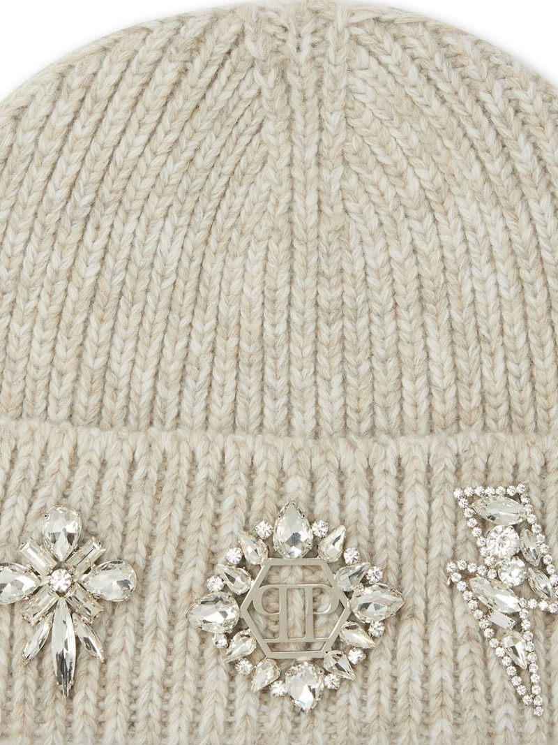brooch-detail beanie 3