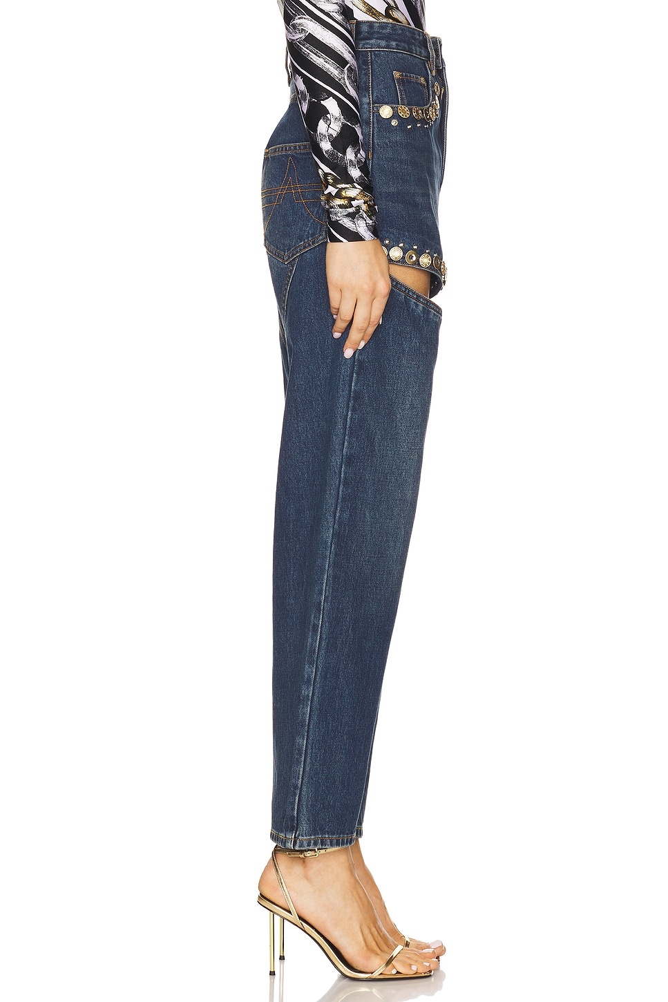 Crystal Cut Out Straight Leg - 3