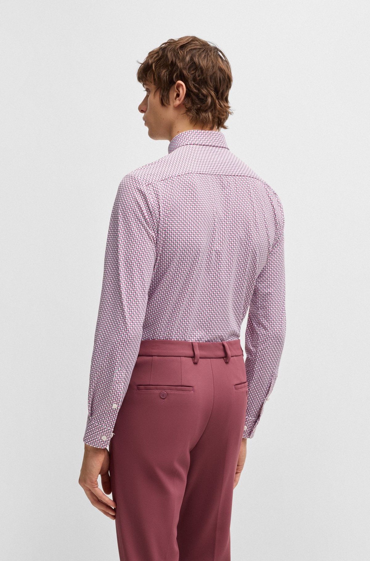 SLIM-FIT SHIRT IN PRINTED PERFORMANCE-STRETCH JERSEY - 5