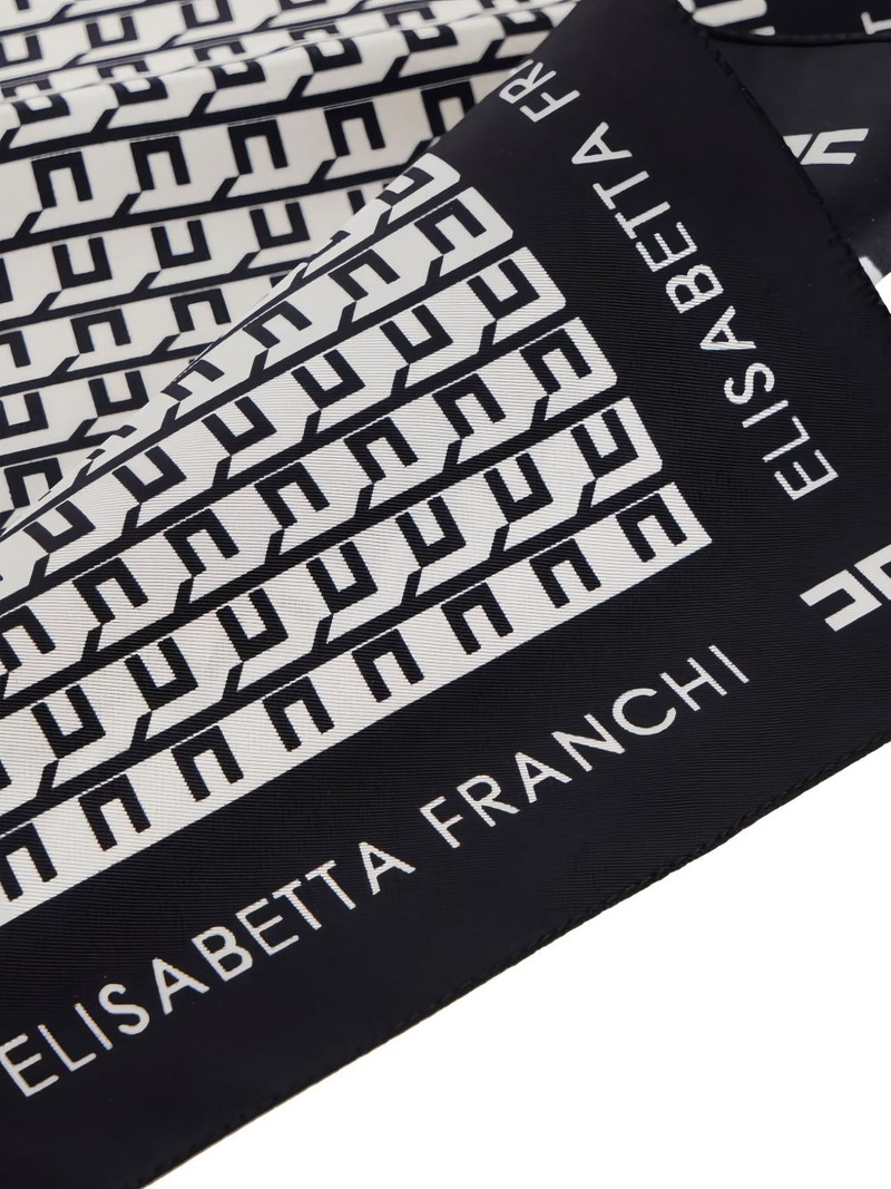 ELISABETTA FRANCHI logo-print twill scarf outlook