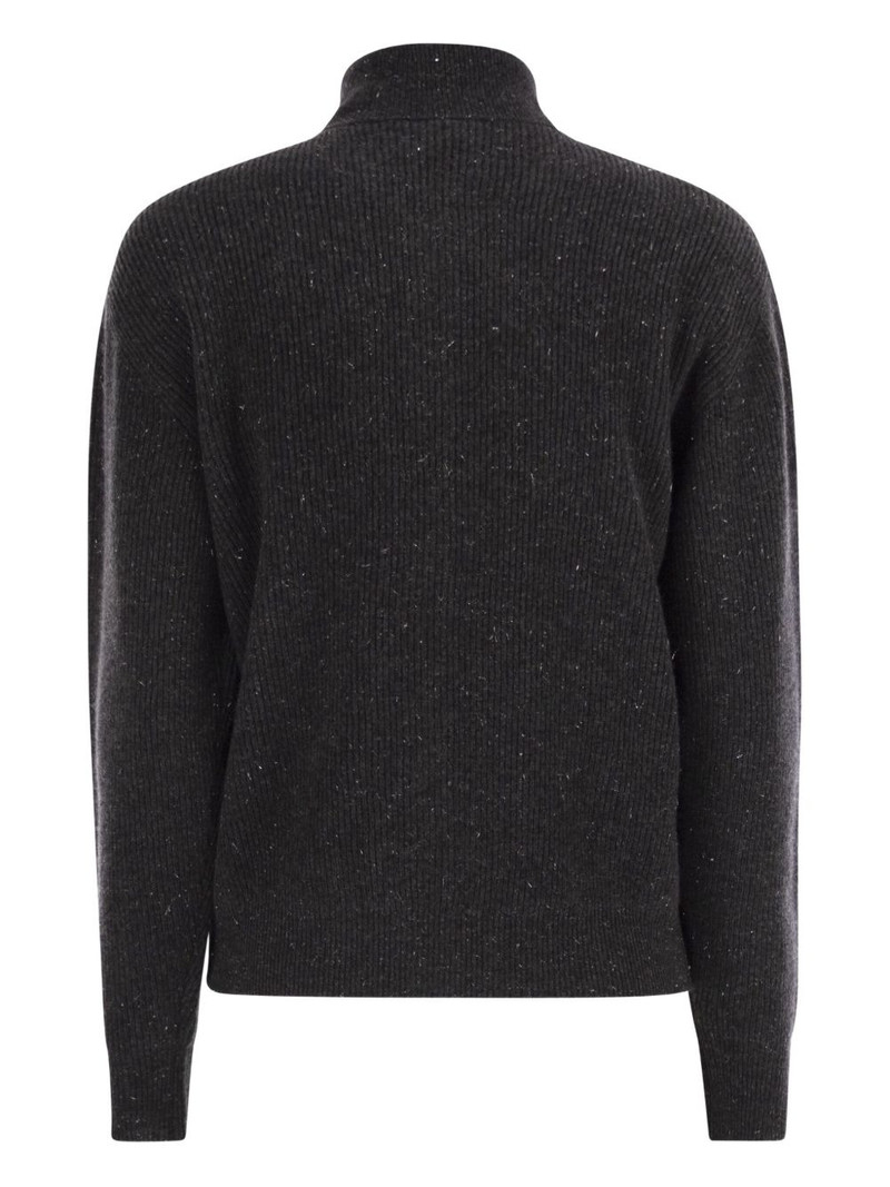 button-fastening high-neck cardigan 3