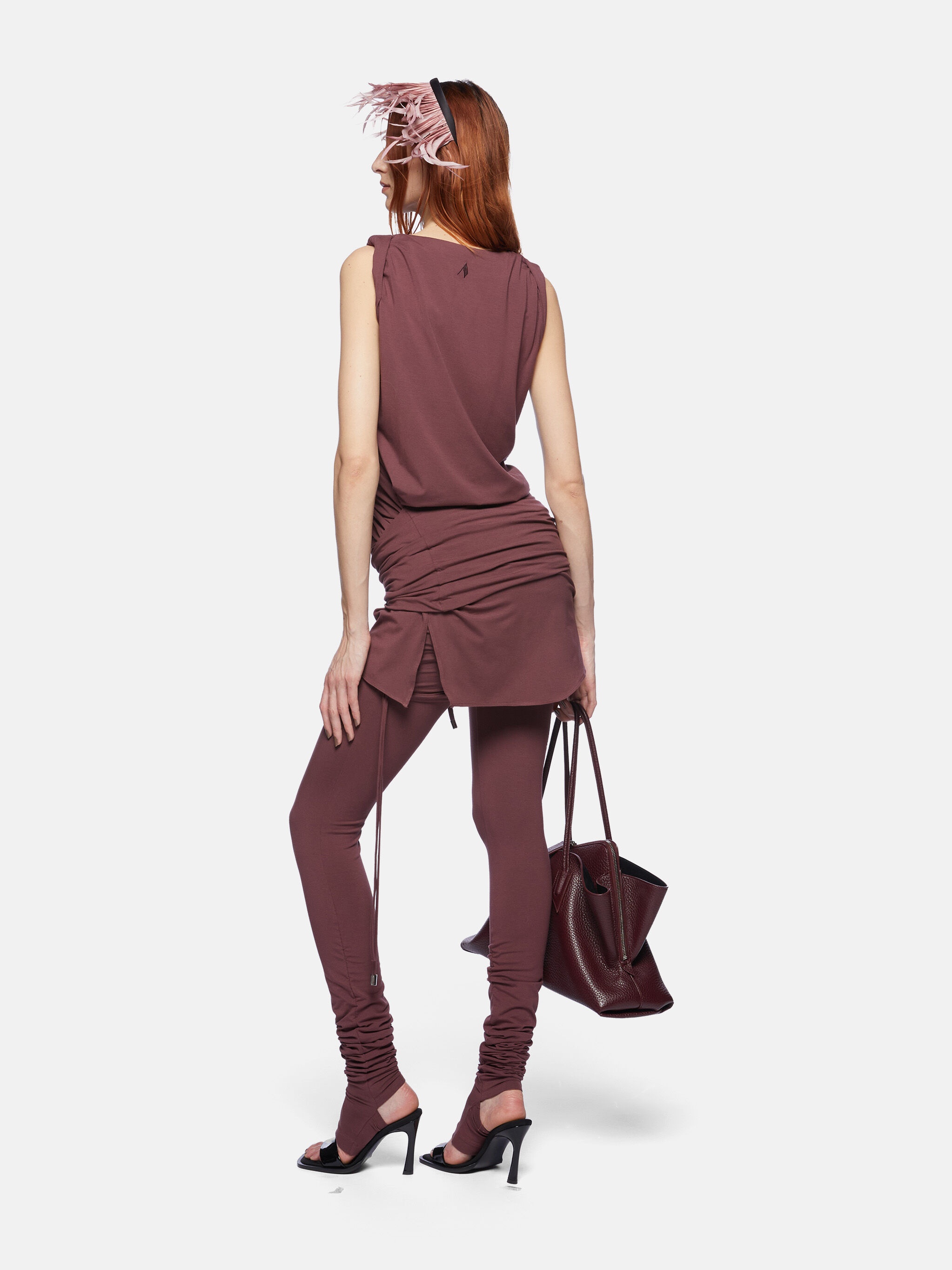DARK MAUVE MINI DRESS - 3