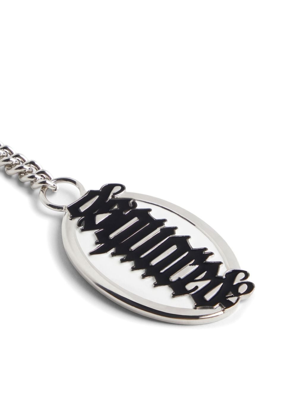 Gothic logo-plaque key chain - 2