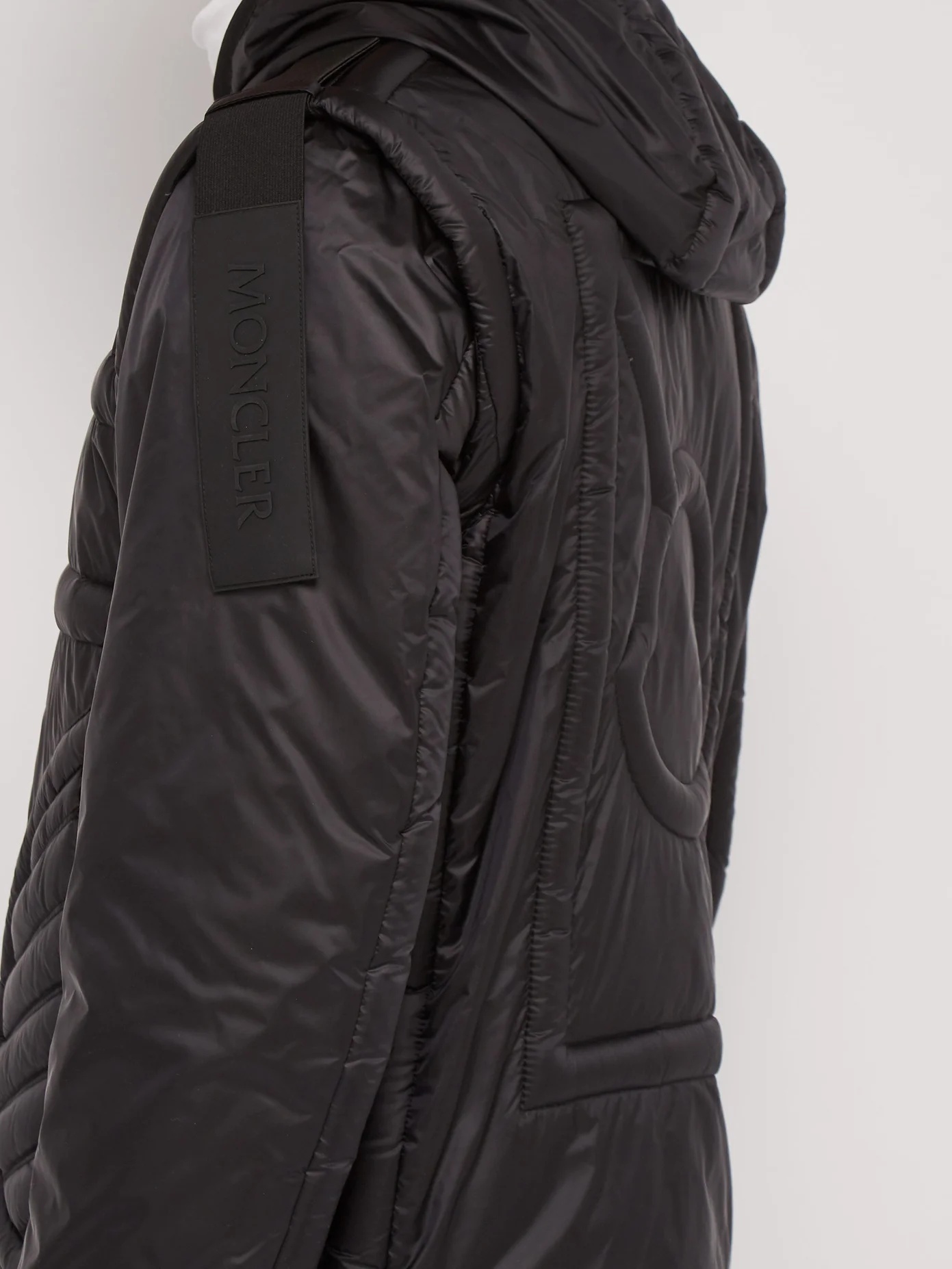 Hooded quilted-logo down jacket - 5