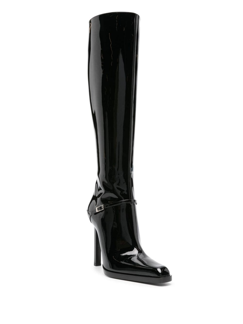 knee-high patent boots - 2