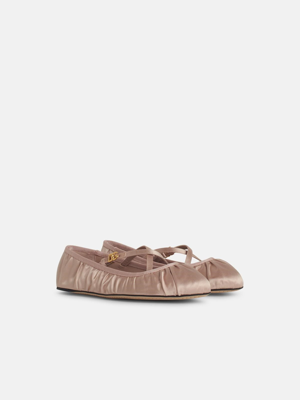 PINK SATIN BALLET FLATS - 2