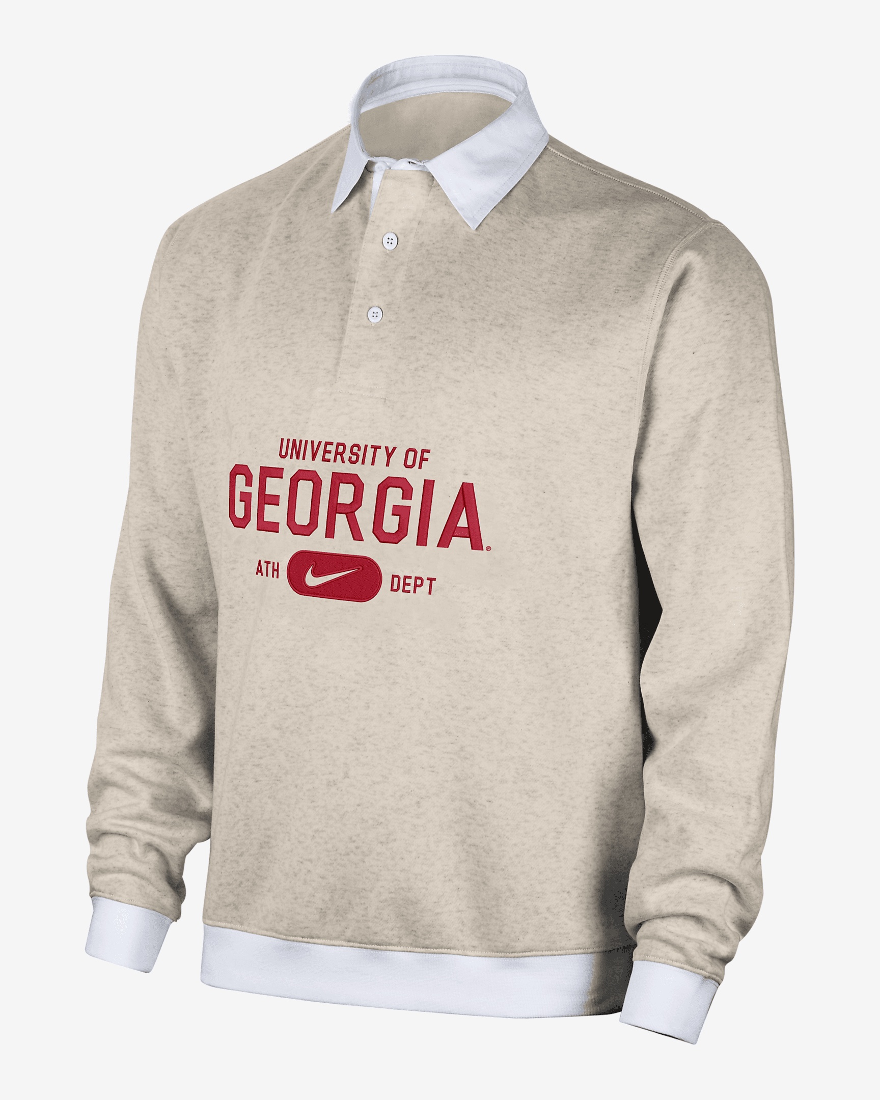 Georgia Club Fleece Nike Men's College Long-Sleeve Polo - 1