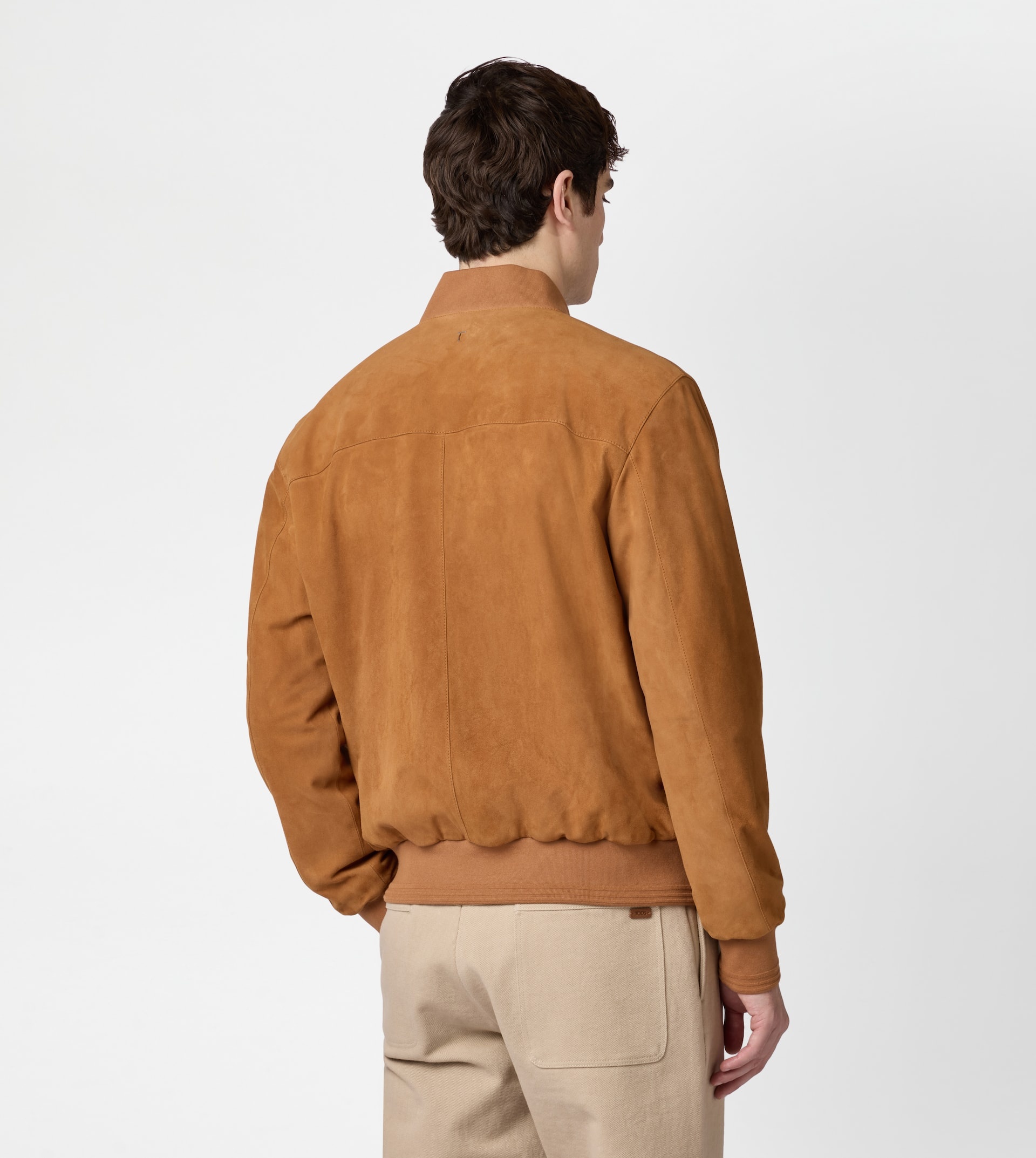 PASHMY BOMBER JACKET IN SUEDE - ORANGE - 4