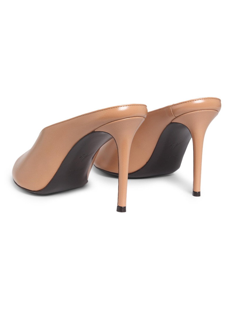 Women's 90MM Leather Peep-Toe Mules - Muse Lotus 3
