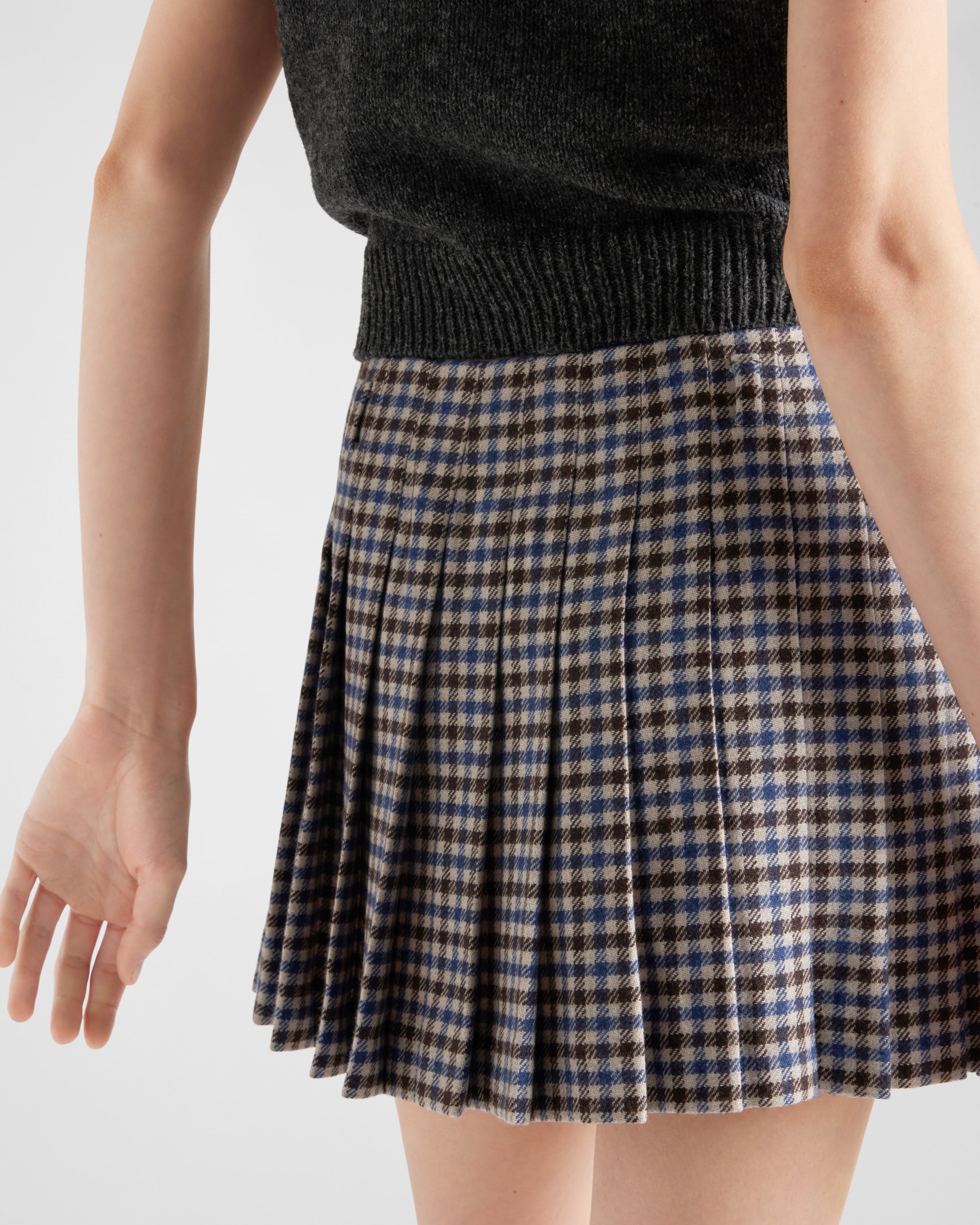 Checked wool miniskirt - 5