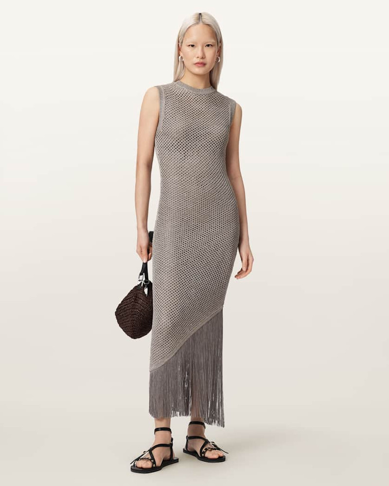 ALLSAINTS JESSIE SLIM FIT KNITTED MIDI DRESS outlook