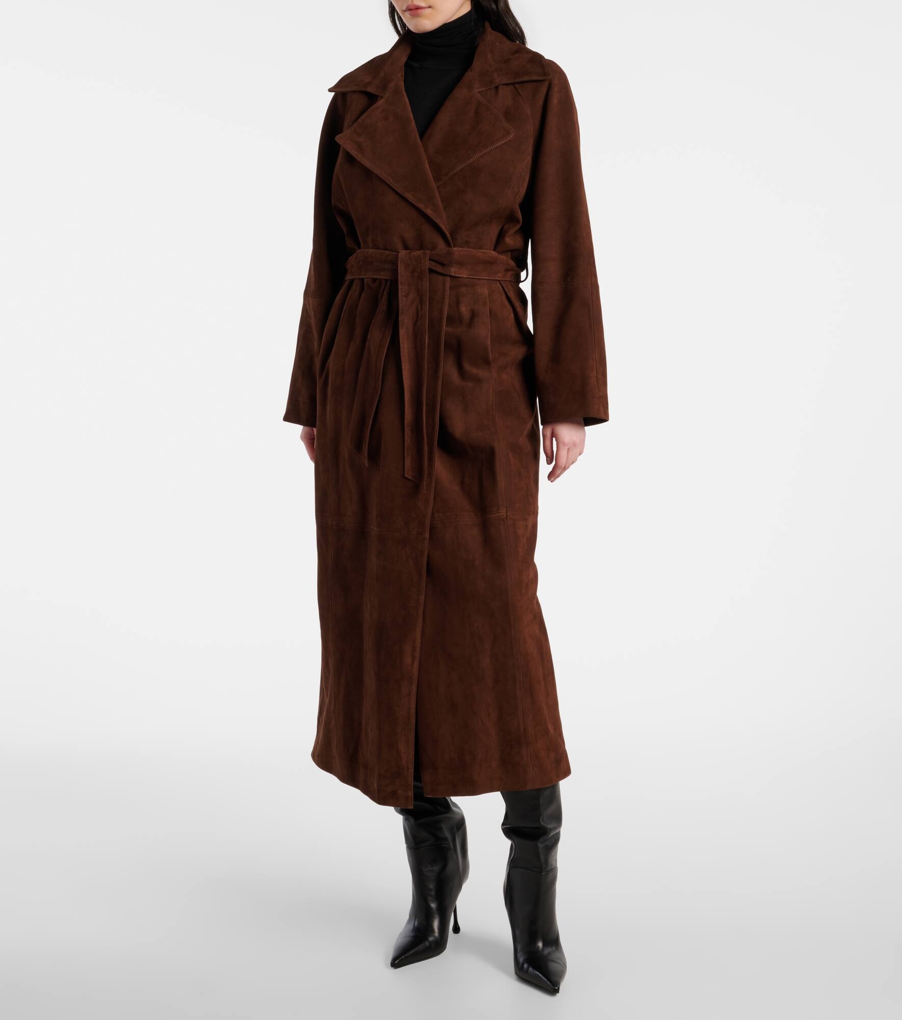 Althea suede wrap coat - 7