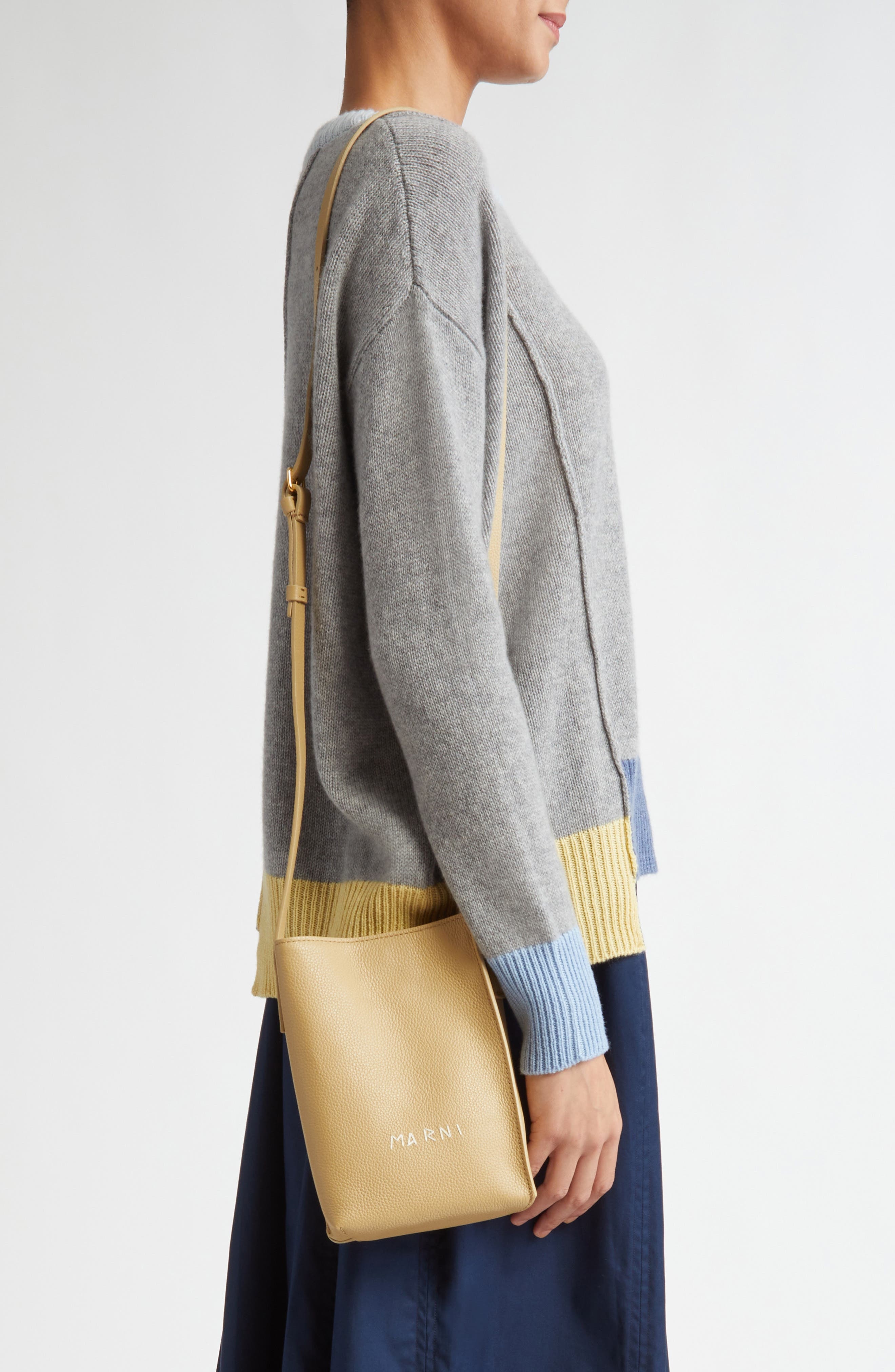 Marni Small Museo Leather Crossbody Bag in Tan at Nordstrom - 2
