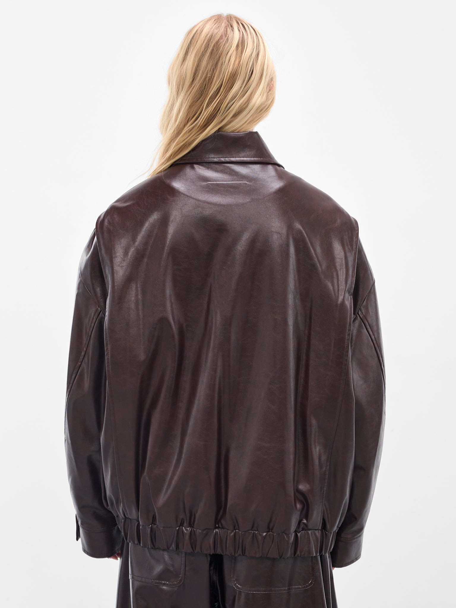 Brown Faux Leather Jacket - 3