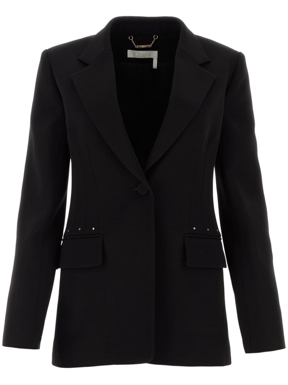 wool single-breasted blazer - 1