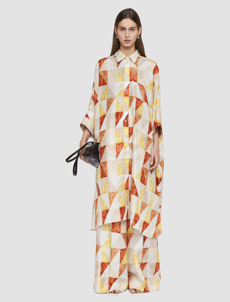 JOSEPH Dania Marble Print Silk Dress outlook