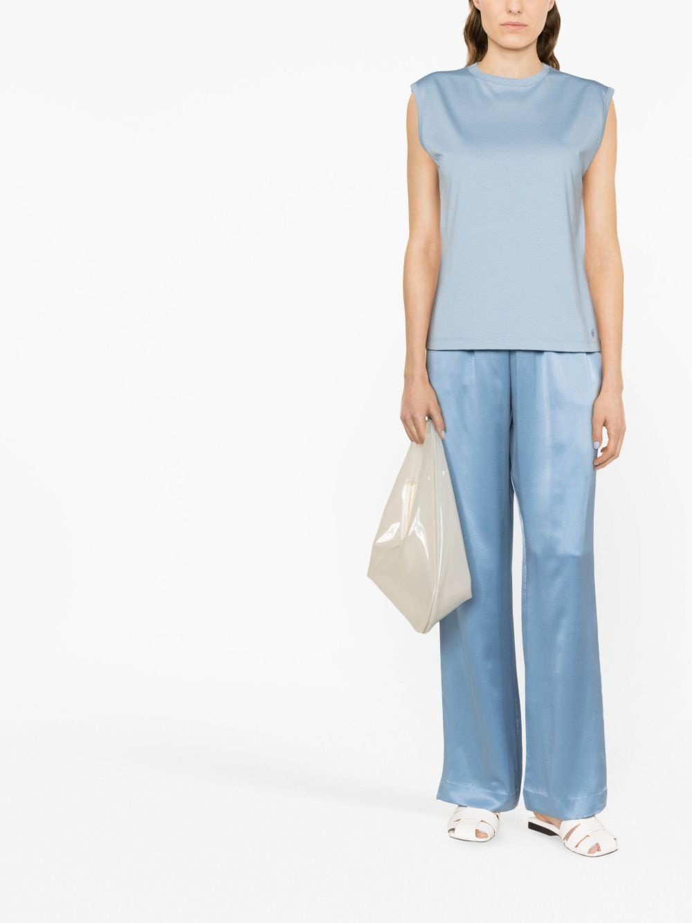 high-waisted silk pants - 2
