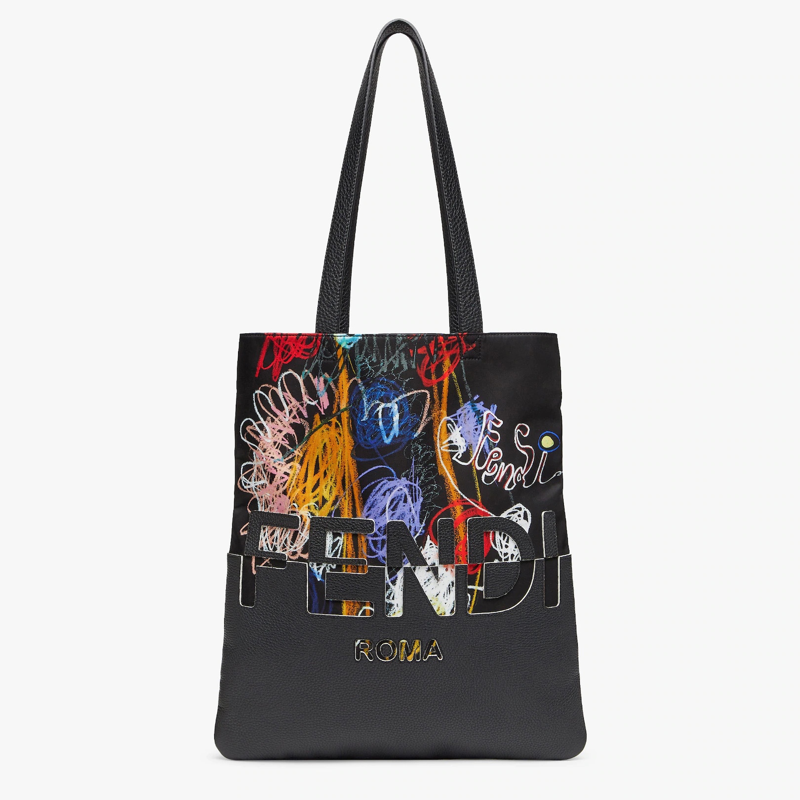 Multicolor nylon and leather bag - 1
