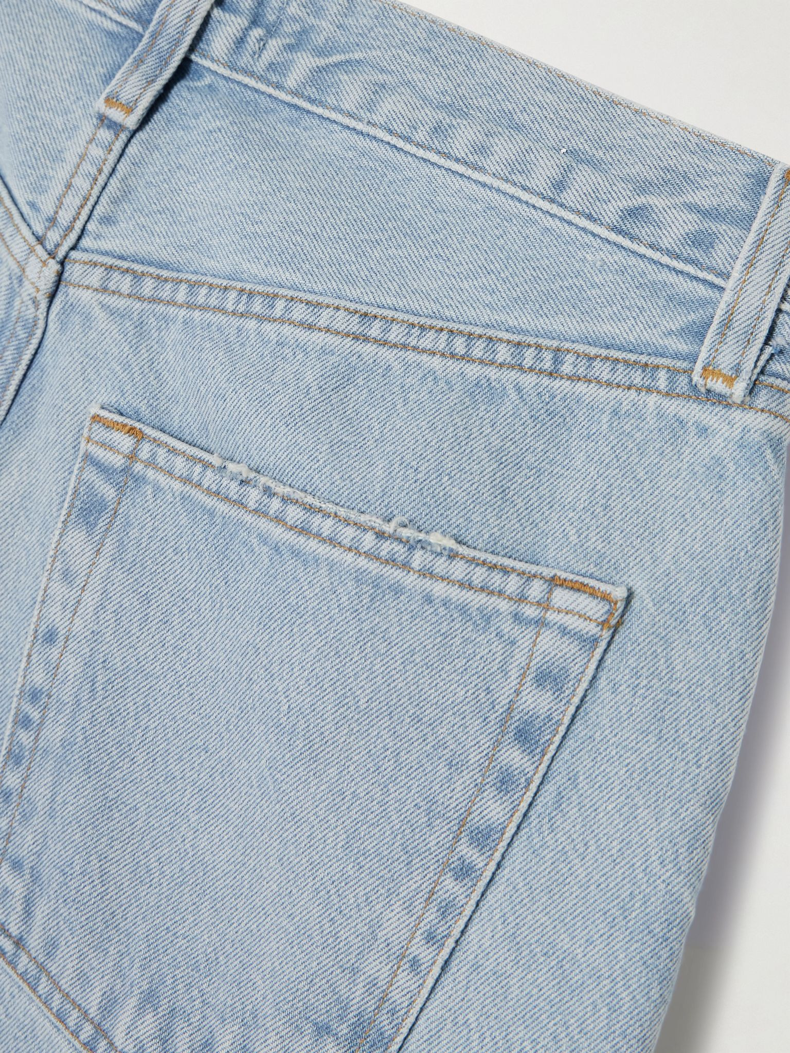 Kelly distressed high-rise straight-leg jeans Mid denim - 6