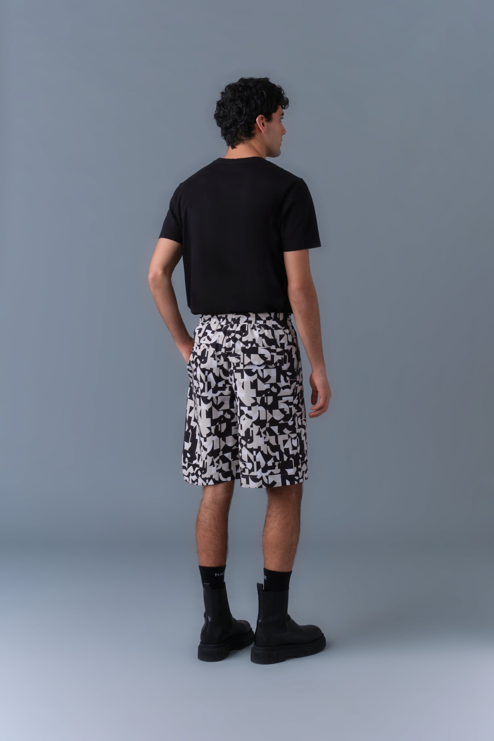 DANTE Abstract Geometric Recycled Shorts - 4