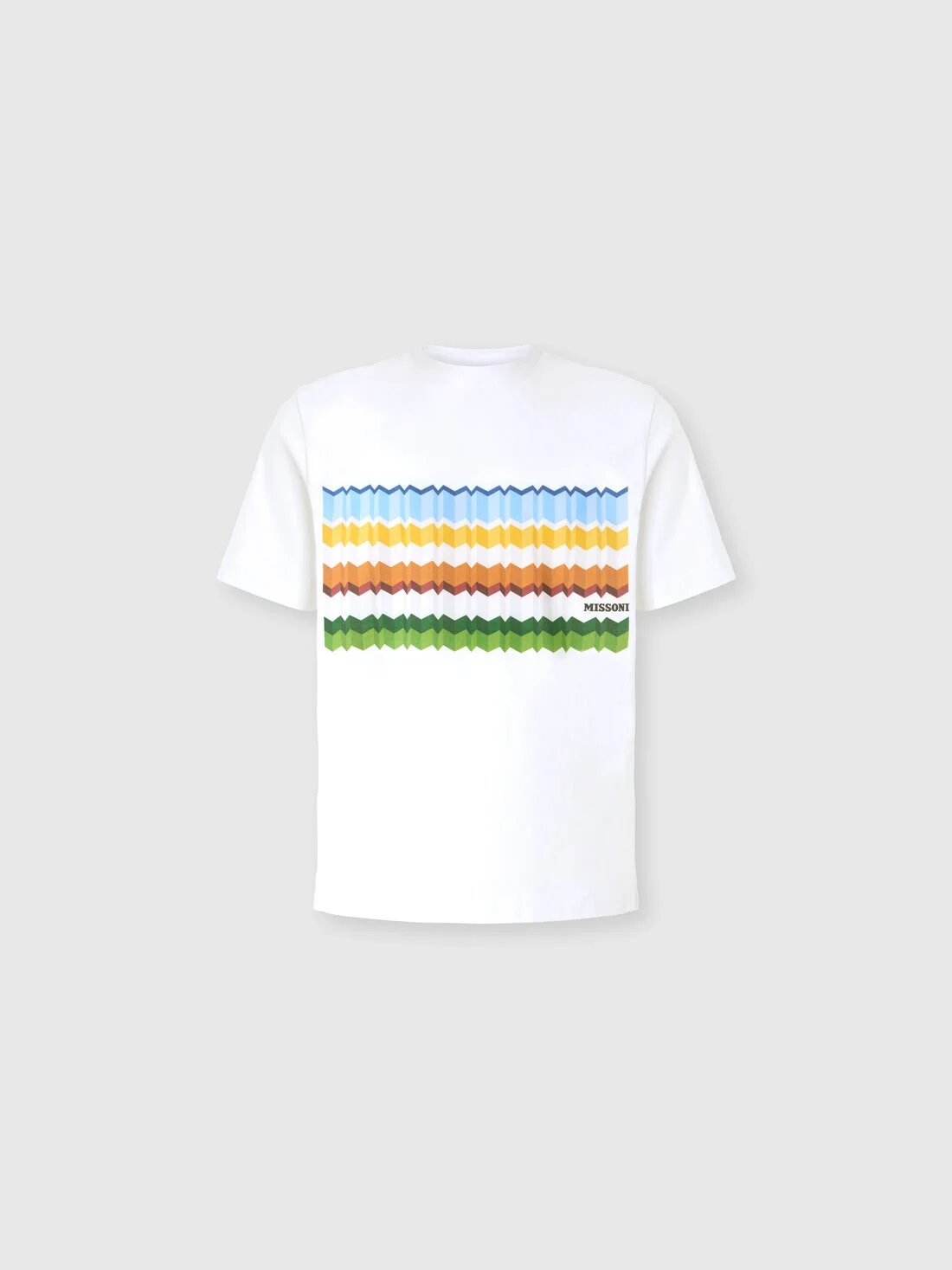 Cotton crewneck T-shirt with print and logo - 1