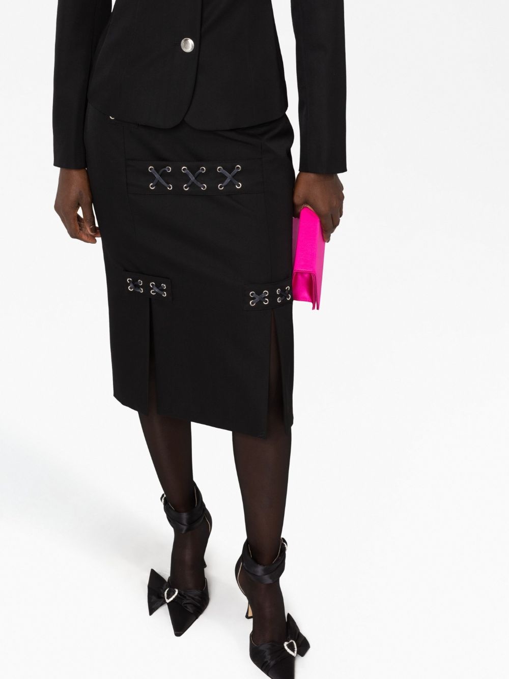 lattice-embellished midi skirt - 5